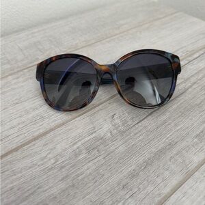Tory Burch Tortoiseshell Round Sunglasses with Gray Gradient Lenses